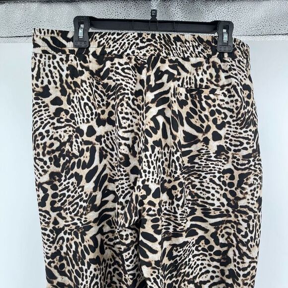 Calvin Klein Women’s Leopard Jogger Pants – Large, Drawstring Waist, Zip Pockets - Picture 9 of 15